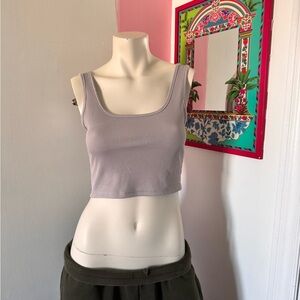 Light Grey Cropped Tank Top